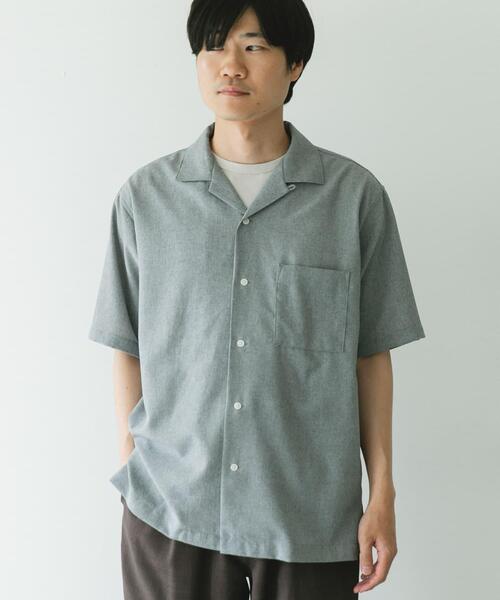 URBAN RESEARCH DOORS（アーバンリサーチドアーズ）の「マイクロサッカー オープンカラー ショートスリーブシャツ（シャツ/ブラウス・メンズ・グレー/チャコールグレー/ブルー・MEDIUM/LARGE）」の18枚目の写真