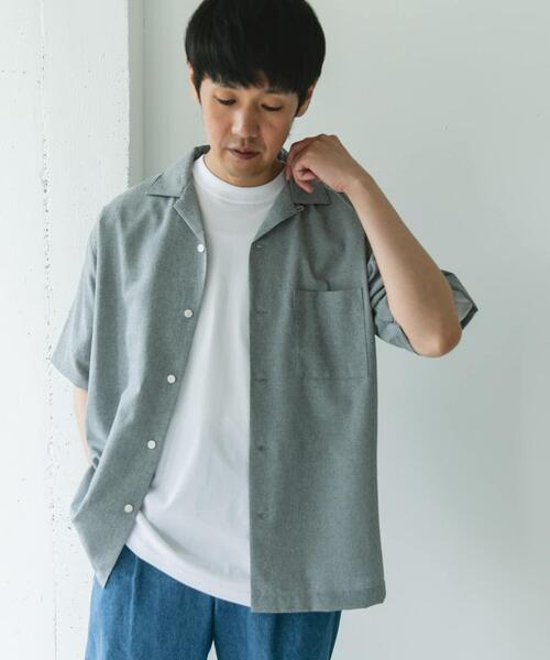 セール】マイクロサッカー オープンカラー ショートスリーブ