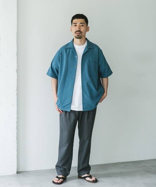 ネイビー ショートスリーブ 半袖シャツ　ブラウス FREAK'S STORE ブラウス シャツ Foxfire × STORE/フォックス