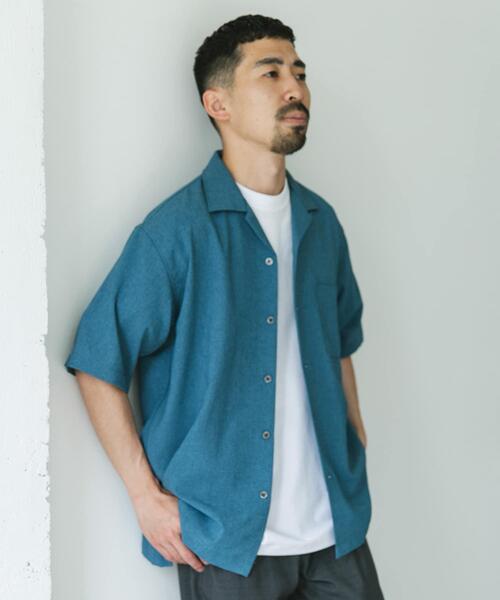 ネイビー ショートスリーブ 半袖シャツ　ブラウス SHIPS（シップス）の「重ねVネックショートスリーブ◇（シャツ