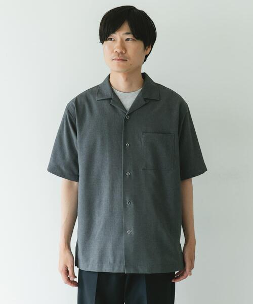URBAN RESEARCH DOORS（アーバンリサーチドアーズ）の「マイクロサッカー オープンカラー ショートスリーブシャツ（シャツ/ブラウス・メンズ・グレー/チャコールグレー/ブルー・MEDIUM/LARGE）」の9枚目の写真