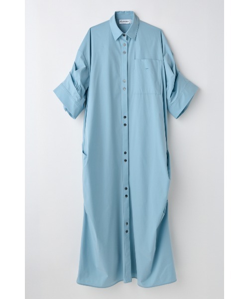 WaterRepellent ストレッチタックシャツドレス（ワンピース