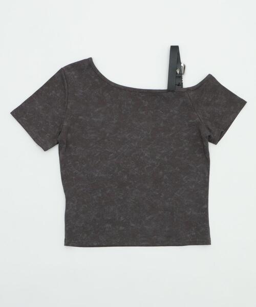 dispark(ディスパーク)の「DISPARK/ショルダーストラップグラフィックSSトップ(Tシャツ/カットソー・レディース・チャコールグレー/杢グレー・FREE)」の10枚目の写真