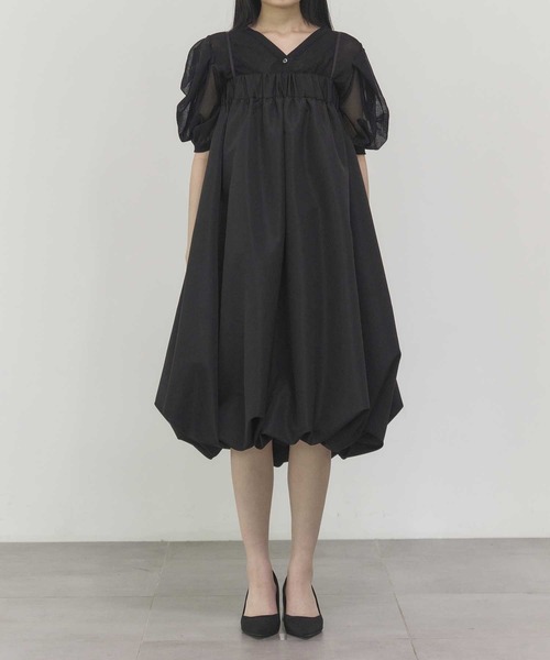 THE PERMANENT EYE(ザパーマネントアイ)の「【THE TOKYO/ザトウキョウ】2way Balloon Bare Dress/バルーンベアドレス/ミニドレス/バルーンスカート(スカート・レディース・ネイビー/ブラック・FREE)」の3枚目の写真