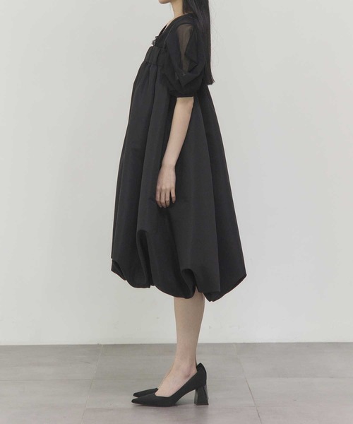 THE PERMANENT EYE(ザパーマネントアイ)の「【THE TOKYO/ザトウキョウ】2way Balloon Bare Dress/バルーンベアドレス/ミニドレス/バルーンスカート(スカート・レディース・ネイビー/ブラック・FREE)」の4枚目の写真