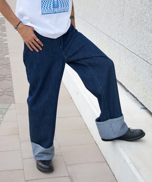 FFEIN(フェイン)の「【WEB限定】ストレートロールアップデニム(デニムパンツ・メンズ・インディゴブルー/ブラック・マルチサイズ)」の11枚目の写真