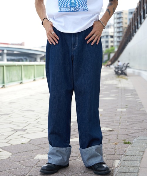 FFEIN(フェイン)の「【WEB限定】ストレートロールアップデニム(デニムパンツ・メンズ・インディゴブルー/ブラック・マルチサイズ)」の10枚目の写真