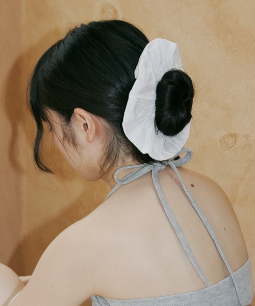 GIUNON(ジウノン)の「embroidery cotton big chouchou / エンブロイダリーコットンビッグシュシュ(シュシュ・レディース・ブラック/ホワイト/ピンク・FREE)」の12枚目の写真