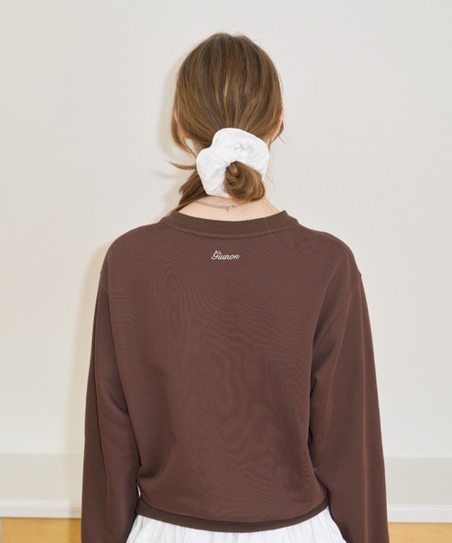 GIUNON(ジウノン)の「embroidery cotton big chouchou / エンブロイダリーコットンビッグシュシュ(シュシュ・レディース・ブラック/ホワイト/ピンク・FREE)」の14枚目の写真