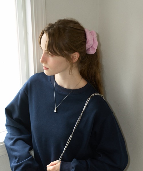 GIUNON(ジウノン)の「embroidery cotton big chouchou / エンブロイダリーコットンビッグシュシュ(シュシュ・レディース・ブラック/ホワイト/ピンク・FREE)」の20枚目の写真