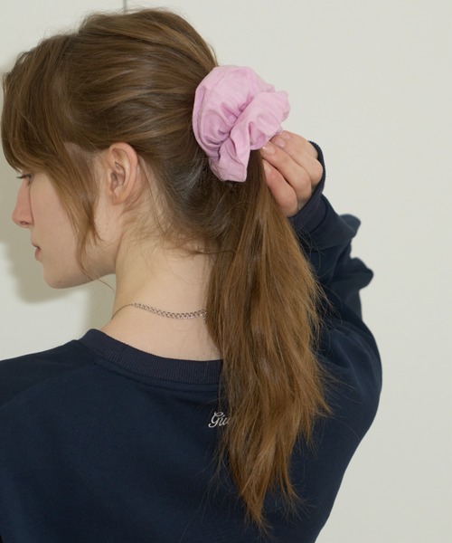 GIUNON(ジウノン)の「embroidery cotton big chouchou / エンブロイダリーコットンビッグシュシュ(シュシュ・レディース・ブラック/ホワイト/ピンク・FREE)」の21枚目の写真