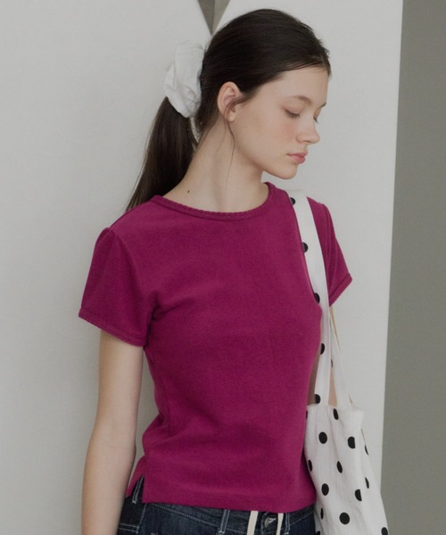 GIUNON(ジウノン)の「embroidery cotton big chouchou / エンブロイダリーコットンビッグシュシュ(シュシュ・レディース・ブラック/ホワイト/ピンク・FREE)」の9枚目の写真
