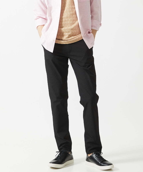 MK MICHEL KLEIN HOMME （エムケーミッシェルクランオム）の「【洗える / ストレッチ素材】サッカーストライプパンツ（スラックス・メンズ・カーキ/チャコールグレー/ブラック・48/50/46）」の2枚目の写真