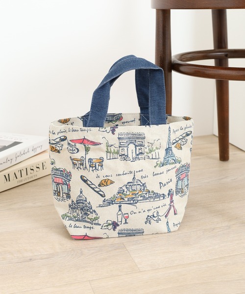 MOTO（モト）の「キャンバスミニトート（トートバッグ・レディース・グレー/ナチュラル/グレー系/スモークピンク/サックスブルー/ネイビー/イエロー/イエロー系/ブラウン/ライトグレー/ピンク・ONE SIZE）」の3枚目の写真