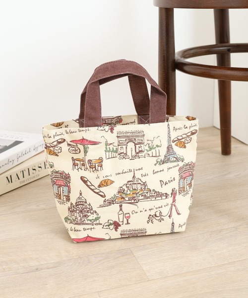 MOTO（モト）の「キャンバスミニトート（トートバッグ・レディース・グレー/ナチュラル/グレー系/スモークピンク/サックスブルー/ネイビー/イエロー/イエロー系/ブラウン/ライトグレー/ピンク・ONE SIZE）」の4枚目の写真