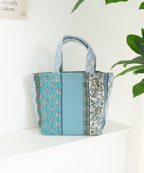 MOTO（モト）の「キャンバスミニトート（トートバッグ・レディース・グレー/ナチュラル/グレー系/スモークピンク/サックスブルー/ネイビー/イエロー/イエロー系/ブラウン/ライトグレー/ピンク・ONE SIZE）」の7枚目の写真