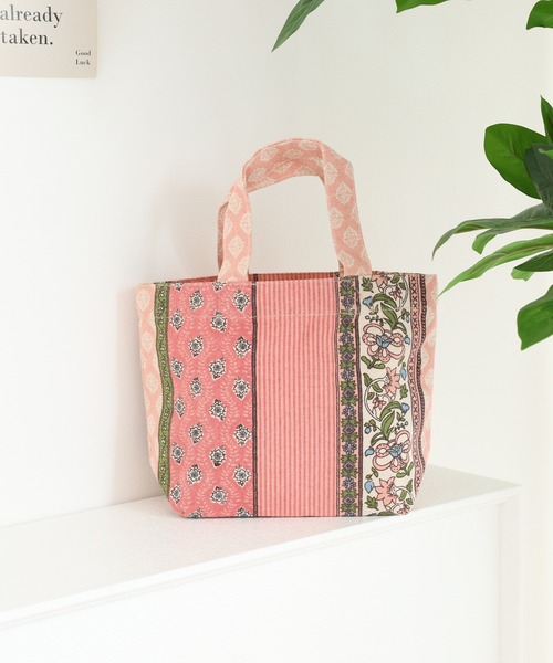 MOTO（モト）の「キャンバスミニトート（トートバッグ・レディース・グレー/ナチュラル/グレー系/スモークピンク/サックスブルー/ネイビー/イエロー/イエロー系/ブラウン/ライトグレー/ピンク・ONE SIZE）」の10枚目の写真