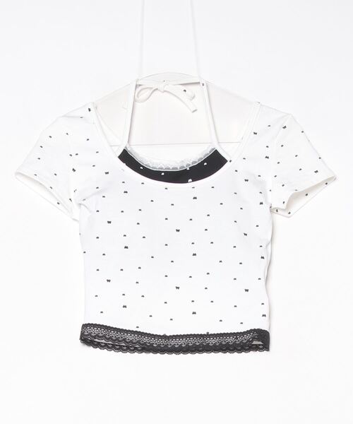 Per sist ence(パーシエンス)の「レイヤード風カップ付きカットソー(Tシャツ/カットソー・レディース・ホワイト/ブラック/グレー・ONE SIZE)」の5枚目の写真