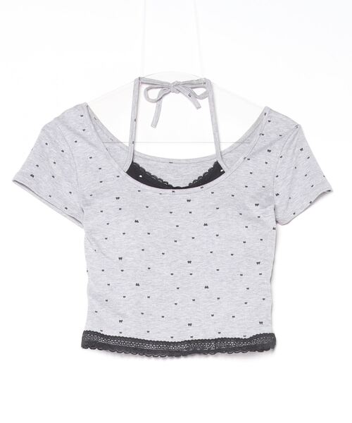 Per sist ence(パーシエンス)の「レイヤード風カップ付きカットソー(Tシャツ/カットソー・レディース・ホワイト/ブラック/グレー・ONE SIZE)」の7枚目の写真
