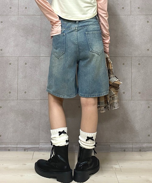 NANEA(ナネア)の「ダメージデニムハーフパンツ(デニムパンツ・レディース・ブルー・X-SMALL/SMALL/MEDIUM/LARGE)」の17枚目の写真