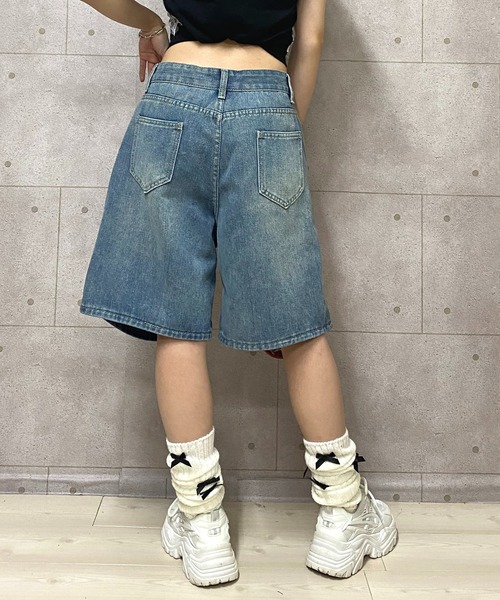 NANEA(ナネア)の「ダメージデニムハーフパンツ(デニムパンツ・レディース・ブルー・X-SMALL/SMALL/MEDIUM/LARGE)」の10枚目の写真