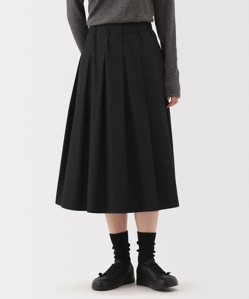 【今季完売新品】無印muji laboラミータックスカート 70 黒 black 婦人 ラミータックスカート | 無印良品
