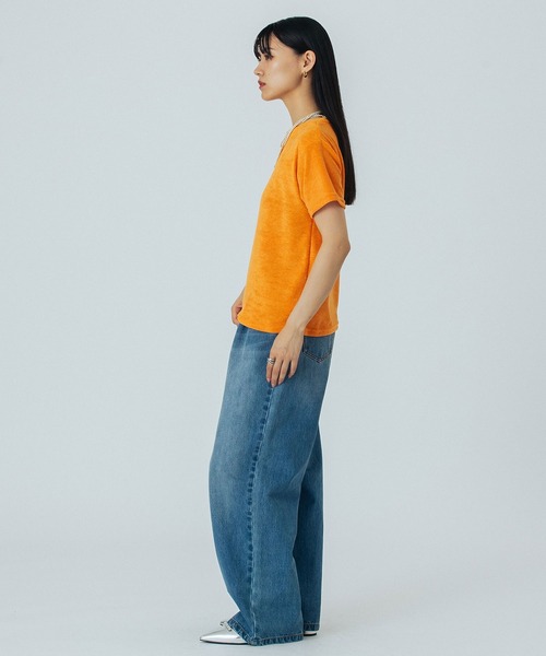 ROSE BUD(ローズバッド)の「PILE S/S TOP(Tシャツ/カットソー・レディース・ライトグリーン/オレンジ/ブラウン/ネイビー・ONE SIZE)」の9枚目の写真