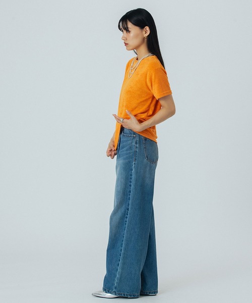 ROSE BUD(ローズバッド)の「PILE S/S TOP(Tシャツ/カットソー・レディース・ライトグリーン/オレンジ/ブラウン/ネイビー・ONE SIZE)」の10枚目の写真