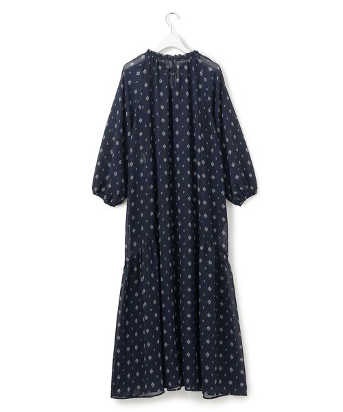 23区(ニジュウサンク)の「【SLOW/一部店舗限定】クレープ フラワープリント ワンピース(ワンピース・レディース・ネイビー系5・38)」の4枚目の写真