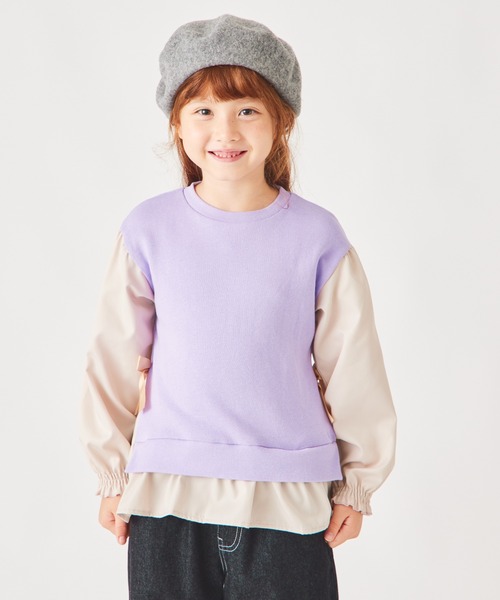 ever closet(エバークローゼット)の「ふんわりシルエット プルオーバー(Tシャツ/カットソー・キッズ・チャコール/イエロー系その他/ラベンダー/ミント/モカ/ピンク/パープル系その他/サックスブルー/グリーン系その他4・80cm/90cm/100cm/110cm/120cm/130cm/140cm/150cm)」の7枚目の写真