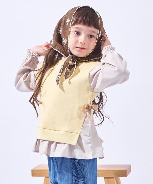 ever closet(エバークローゼット)の「ふんわりシルエット プルオーバー(Tシャツ/カットソー・キッズ・チャコール/イエロー系その他/ラベンダー/ミント/モカ/ピンク/パープル系その他/サックスブルー/グリーン系その他4・80cm/90cm/100cm/110cm/120cm/130cm/140cm/150cm)」の8枚目の写真