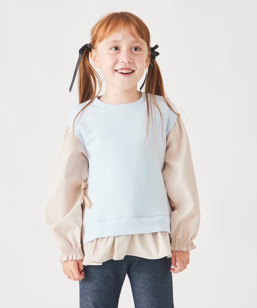 ever closet(エバークローゼット)の「ふんわりシルエット プルオーバー(Tシャツ/カットソー・キッズ・チャコール/イエロー系その他/ラベンダー/ミント/モカ/ピンク/パープル系その他/サックスブルー/グリーン系その他4・80cm/90cm/100cm/110cm/120cm/130cm/140cm/150cm)」の1枚目の写真