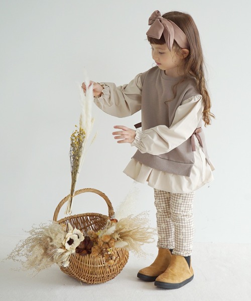 ever closet(エバークローゼット)の「ふんわりシルエット プルオーバー(Tシャツ/カットソー・キッズ・チャコール/イエロー系その他/ラベンダー/ミント/モカ/ピンク/パープル系その他/サックスブルー/グリーン系その他4・80cm/90cm/100cm/110cm/120cm/130cm/140cm/150cm)」の3枚目の写真