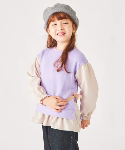 ever closet(エバークローゼット)の「ふんわりシルエット プルオーバー(Tシャツ/カットソー・キッズ・チャコール/イエロー系その他/ラベンダー/ミント/モカ/ピンク/パープル系その他/サックスブルー/グリーン系その他4・80cm/90cm/100cm/110cm/120cm/130cm/140cm/150cm)」の14枚目の写真