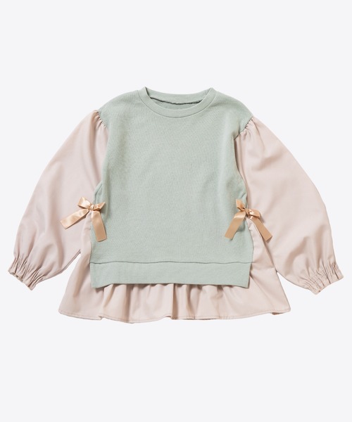 ever closet(エバークローゼット)の「ふんわりシルエット プルオーバー(Tシャツ/カットソー・キッズ・チャコール/イエロー系その他/ラベンダー/ミント/モカ/ピンク/パープル系その他/サックスブルー/グリーン系その他4・80cm/90cm/100cm/110cm/120cm/130cm/140cm/150cm)」の12枚目の写真