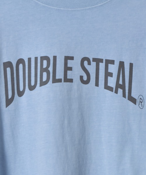 DOUBLE STEAL(ダブルスティール)の「ピグメントアソートロゴ半袖Tシャツ(Tシャツ/カットソー・メンズ・グレー系1/ホワイト系1/アイボリー/サックスブルー/サックスブルー系1/チャコールグレー・LARGE/MEDIUM)」の9枚目の写真