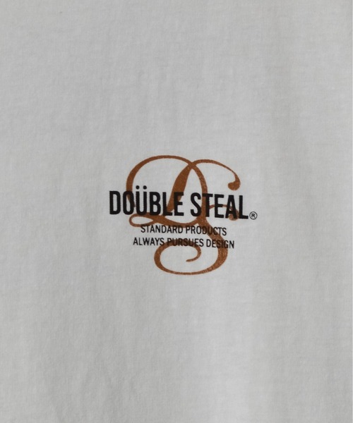 DOUBLE STEAL(ダブルスティール)の「ピグメントアソートロゴ半袖Tシャツ(Tシャツ/カットソー・メンズ・グレー系1/ホワイト系1/アイボリー/サックスブルー/サックスブルー系1/チャコールグレー・LARGE/MEDIUM)」の10枚目の写真