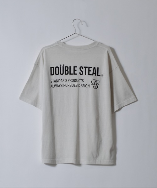 DOUBLE STEAL(ダブルスティール)の「ピグメントアソートロゴ半袖Tシャツ(Tシャツ/カットソー・メンズ・グレー系1/ホワイト系1/アイボリー/サックスブルー/サックスブルー系1/チャコールグレー・LARGE/MEDIUM)」の13枚目の写真