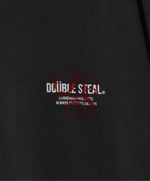 DOUBLE STEAL(ダブルスティール)の「ピグメントアソートロゴ半袖Tシャツ(Tシャツ/カットソー・メンズ・グレー系1/ホワイト系1/アイボリー/サックスブルー/サックスブルー系1/チャコールグレー・LARGE/MEDIUM)」の11枚目の写真