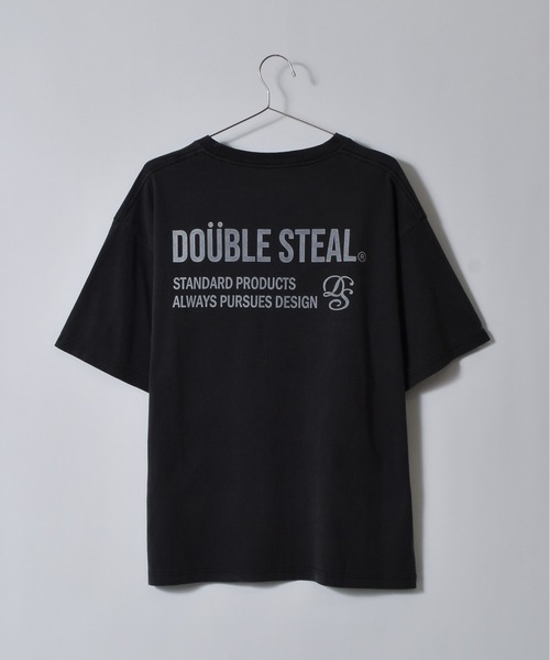 DOUBLE STEAL(ダブルスティール)の「ピグメントアソートロゴ半袖Tシャツ(Tシャツ/カットソー・メンズ・グレー系1/ホワイト系1/アイボリー/サックスブルー/サックスブルー系1/チャコールグレー・LARGE/MEDIUM)」の15枚目の写真