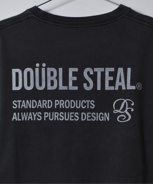 DOUBLE STEAL(ダブルスティール)の「ピグメントアソートロゴ半袖Tシャツ(Tシャツ/カットソー・メンズ・グレー系1/ホワイト系1/アイボリー/サックスブルー/サックスブルー系1/チャコールグレー・LARGE/MEDIUM)」の16枚目の写真