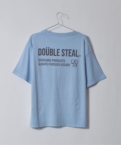 DOUBLE STEAL(ダブルスティール)の「ピグメントアソートロゴ半袖Tシャツ(Tシャツ/カットソー・メンズ・グレー系1/ホワイト系1/アイボリー/サックスブルー/サックスブルー系1/チャコールグレー・LARGE/MEDIUM)」の17枚目の写真