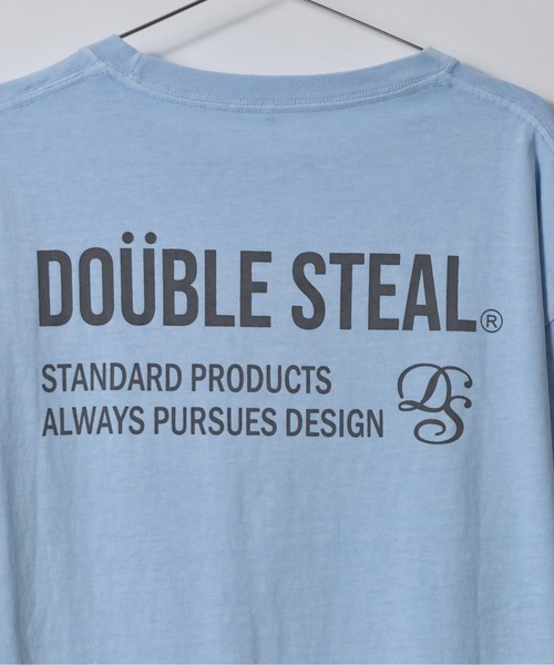 DOUBLE STEAL(ダブルスティール)の「ピグメントアソートロゴ半袖Tシャツ(Tシャツ/カットソー・メンズ・グレー系1/ホワイト系1/アイボリー/サックスブルー/サックスブルー系1/チャコールグレー・LARGE/MEDIUM)」の18枚目の写真