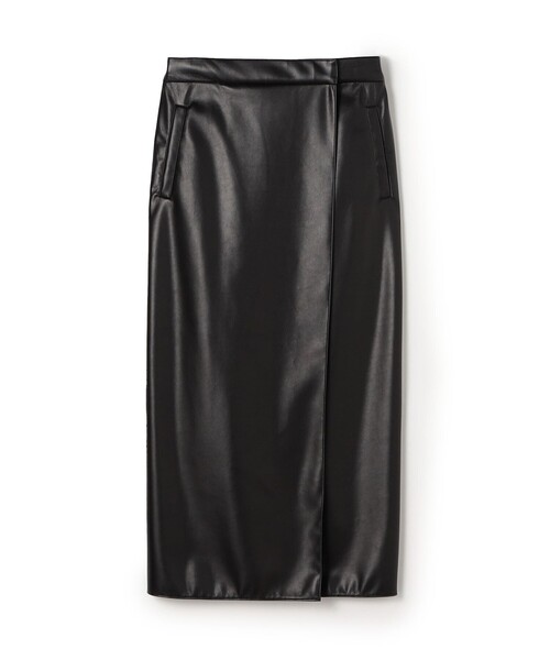 BALLSEY（ボールジィ）の「レザーライククロス ラップマキシスカート（スカート・レディース・ライトベージュ/ブラック・36/34/32）」の2枚目の写真