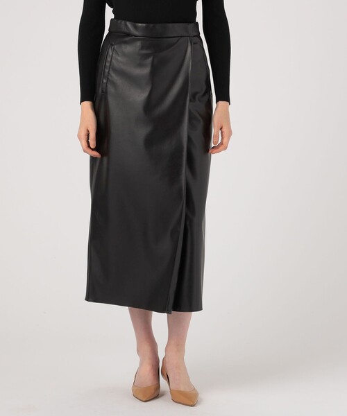 セール】レザーライククロス ラップマキシスカート（スカート