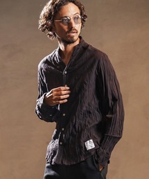 ms6195-wrinkle band collar flannel shirts ネルシャツ(WR25W-15)
