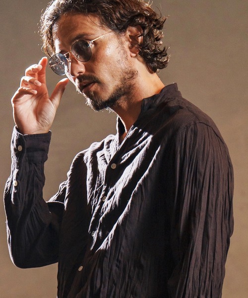 wjk reluxe（ダブルジェーケーリラックス）の「ms6195-wrinkle band collar flannel shirts ネルシャツ(WR25W-15)（シャツ/ブラウス・メンズ・ダークブラウン/ホワイト/ネイビー・L/M/S）」の21枚目の写真