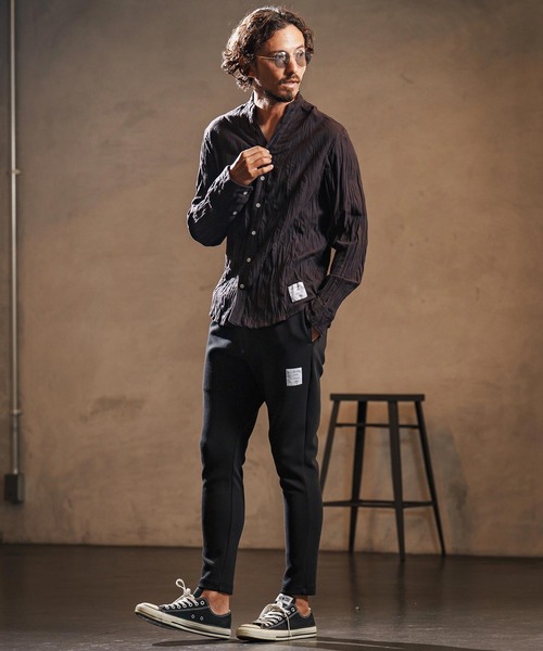 wjk reluxe（ダブルジェーケーリラックス）の「ms6195-wrinkle band collar flannel shirts ネルシャツ(WR25W-15)（シャツ/ブラウス・メンズ・ダークブラウン/ホワイト/ネイビー・L/M/S）」の22枚目の写真