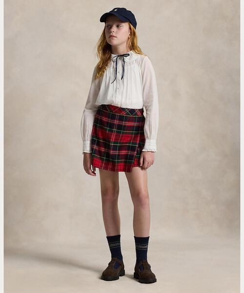 POLO RALPH LAUREN CHILDRENSWEAR（ポロ ラルフ ローレン チルドレンズウェア）の「フリル コットン ボイル トップ（シャツ/ブラウス・キッズ・ホワイト・10/14/16/7）」の4枚目の写真