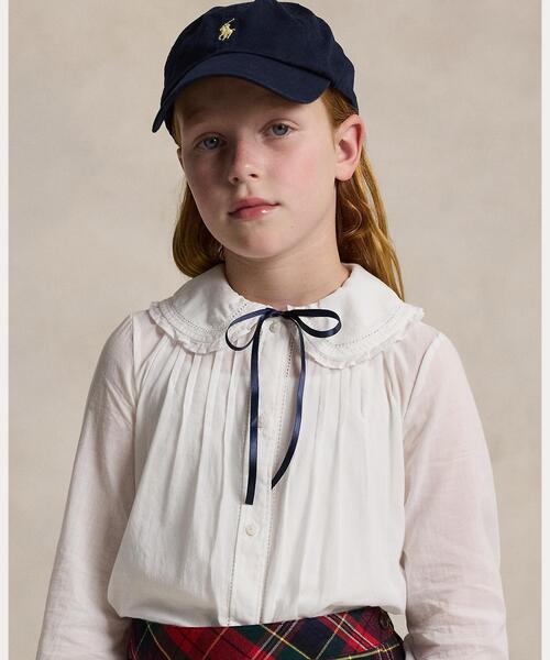 POLO RALPH LAUREN CHILDRENSWEAR（ポロ ラルフ ローレン チルドレンズウェア）の「フリル コットン ボイル トップ（シャツ/ブラウス・キッズ・ホワイト・10/14/16/7）」の5枚目の写真